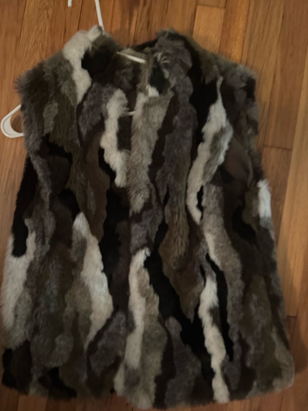 INC International Concepts Multitone Faux Fur Vest in Gray, Black, Brown, Cream